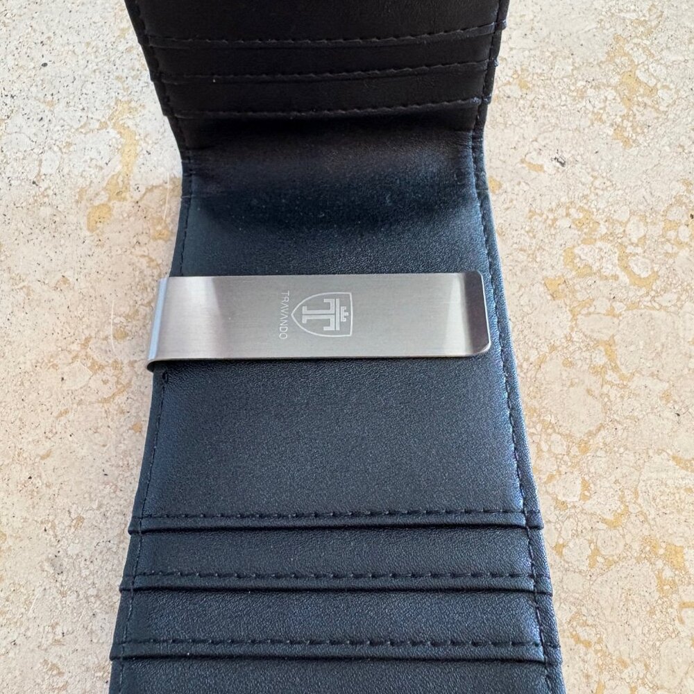 TRAVANDO Men's Slim Wallet RFID Blocking Money Clip Bifold Credit Card Holder